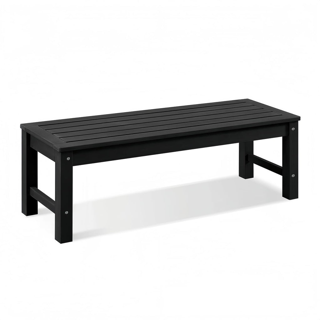 Psilvam Outdoor Bench, Two Person Poly Lumber Porch Bench, Weatherproof Garden Bench That Never Rot and Fade, All-Weather Patio Bench Suit for Garden, Porch, and Park (Grey)