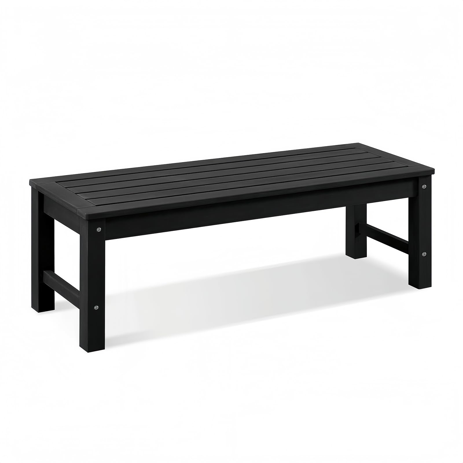 Psilvam Outdoor Bench, Two Person Poly Lumber Porch Bench, Weatherproof Garden Bench That Never Rot and Fade, All-Weather Patio Bench Suit for Garden, Porch, and Park (Grey)