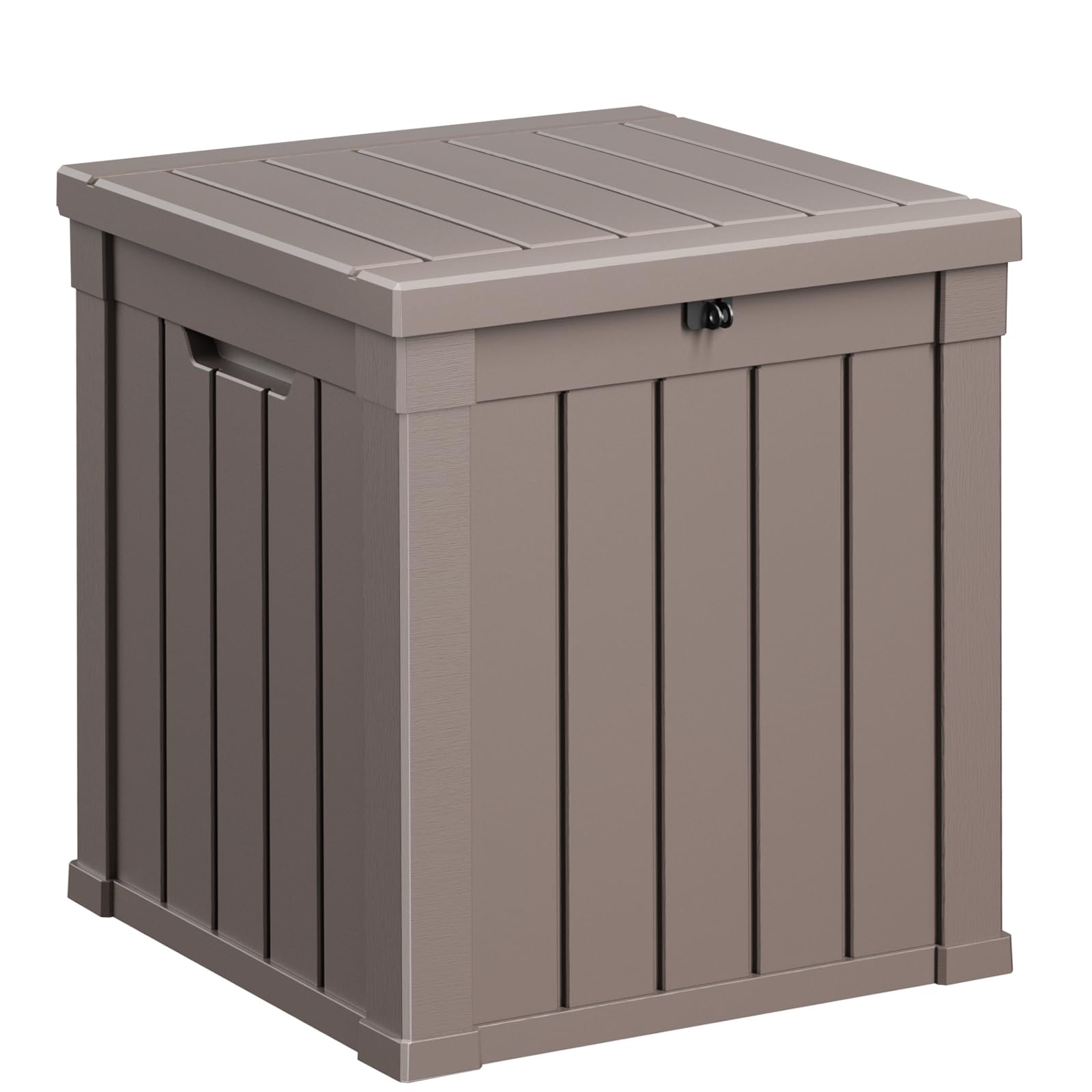 PatioZen 90 Gallon Resin Deck Box, Lockable Patio Outdoor Storage Box for Furniture, Garden Tools and Tools Storage, Waterproof Outside Storage Box - Black