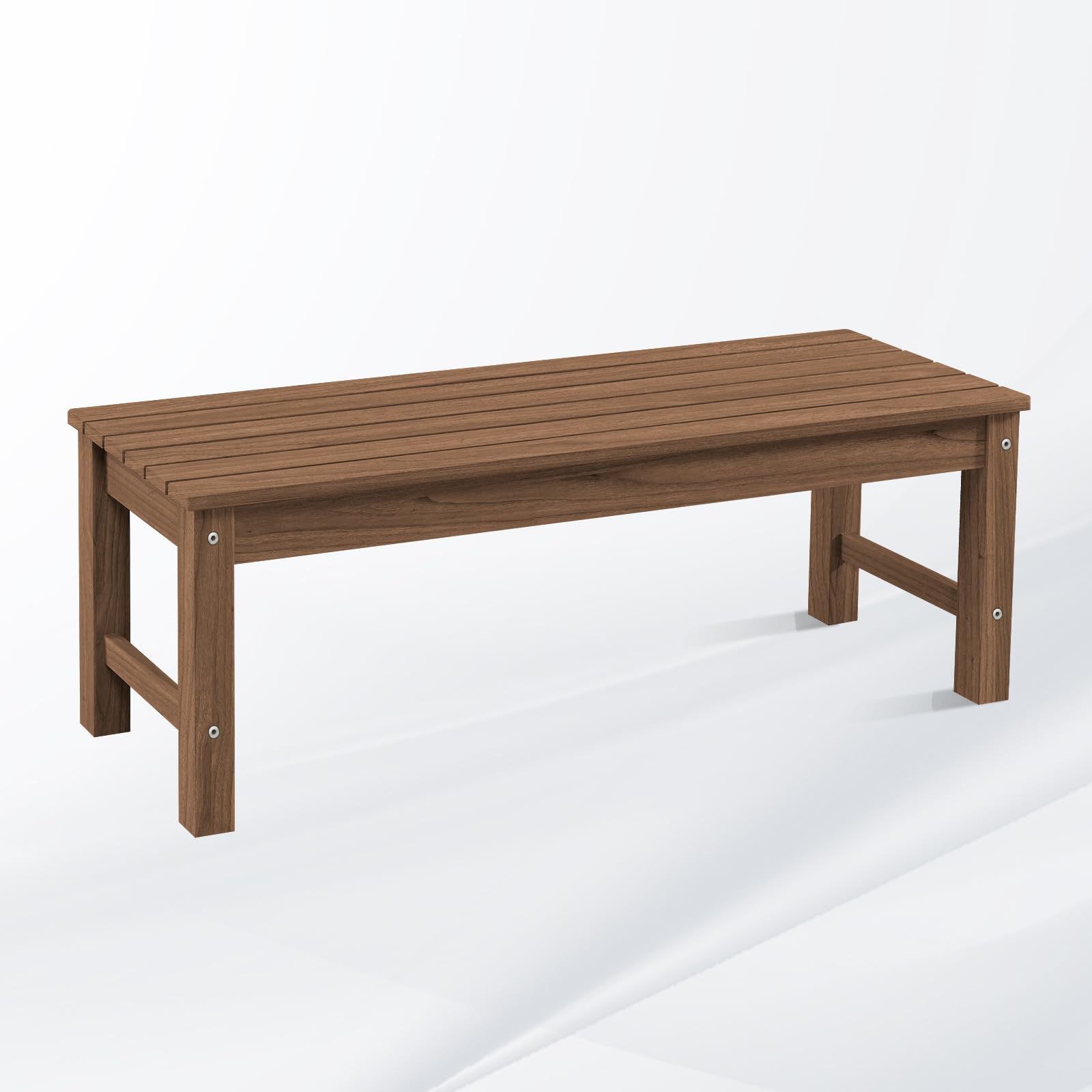 Psilvam Outdoor Bench, Two Person Poly Lumber Porch Bench, Weatherproof Garden Bench That Never Rot and Fade, All-Weather Patio Bench Suit for Garden, Porch, and Park (Grey)
