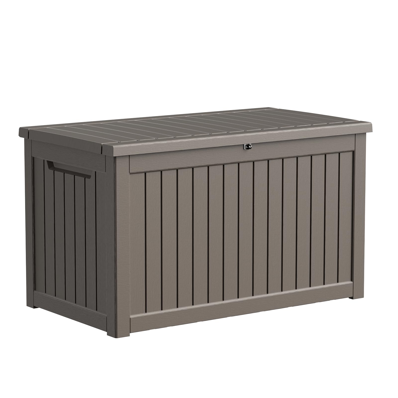 PatioZen 90 Gallon Resin Deck Box, Lockable Patio Outdoor Storage Box for Furniture, Garden Tools and Tools Storage, Waterproof Outside Storage Box - Black