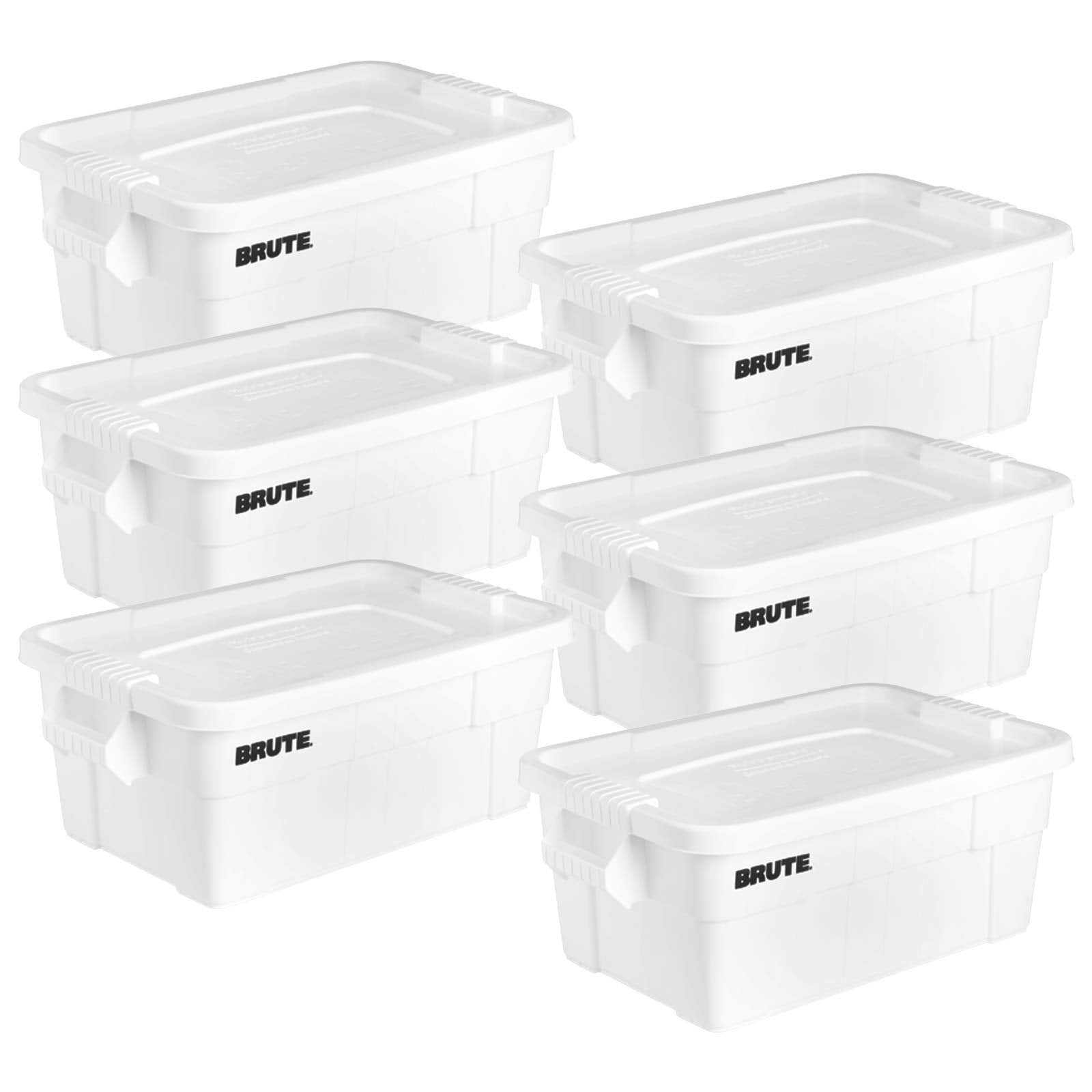 Rubbermaid Commercial Products BRUTE Tote Storage Container with Lid, 14-Gallon-included, Rugged/Reusable Boxes for Moving/Storing in Garage/Basement/Attic/Jobsite/Truck/Camping, Gray