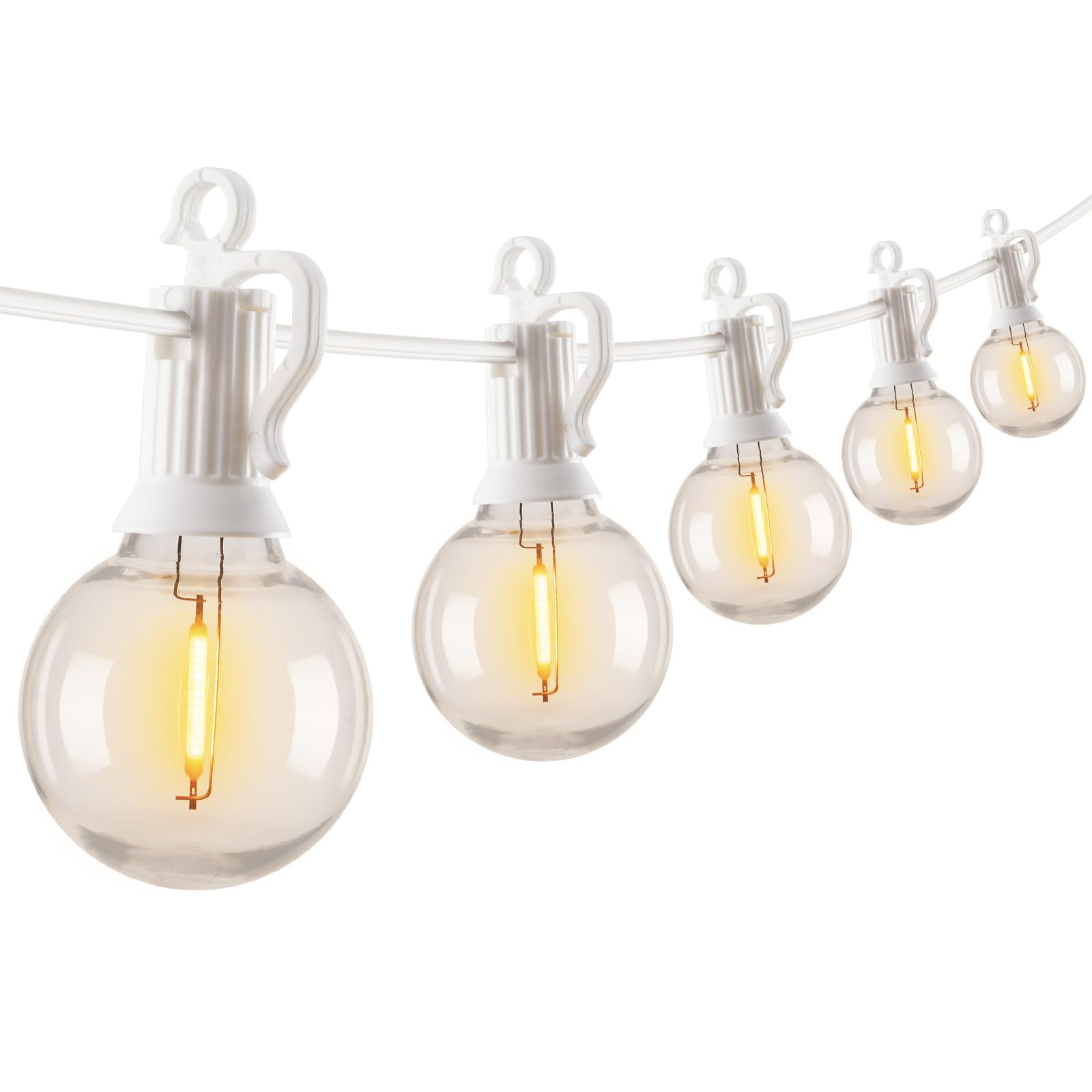 Brightown Outdoor String Lights, 50FT 25 G40 Bulbs Shatterproof Patio Lights, IP65 Waterproof Dimmable Hanging Connectable Globe LED Outdoor Lights for Backyard, Bistro, Porch, Deck, Balcony