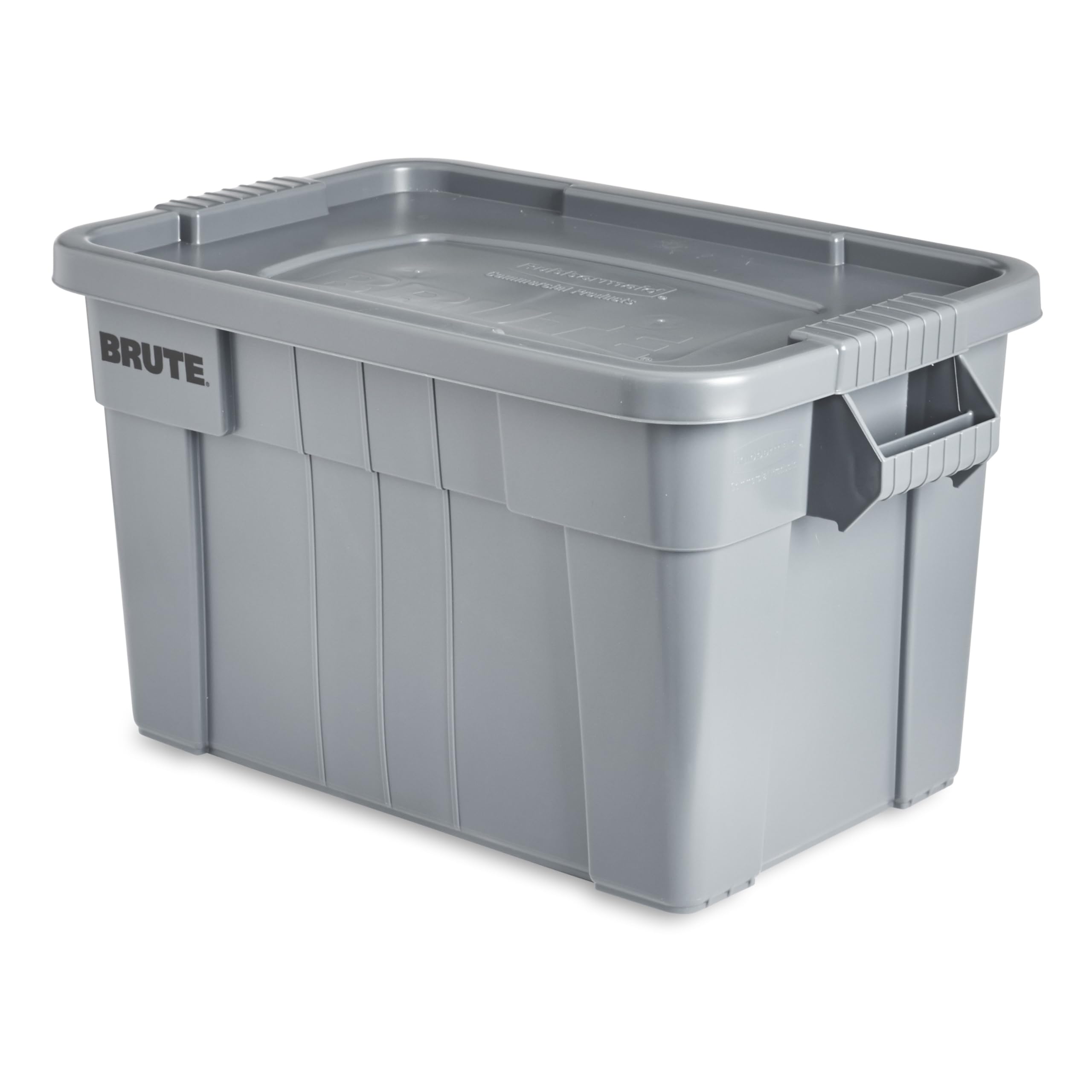 Rubbermaid Commercial Products BRUTE Tote Storage Container with Lid, 14-Gallon-included, Rugged/Reusable Boxes for Moving/Storing in Garage/Basement/Attic/Jobsite/Truck/Camping, Gray