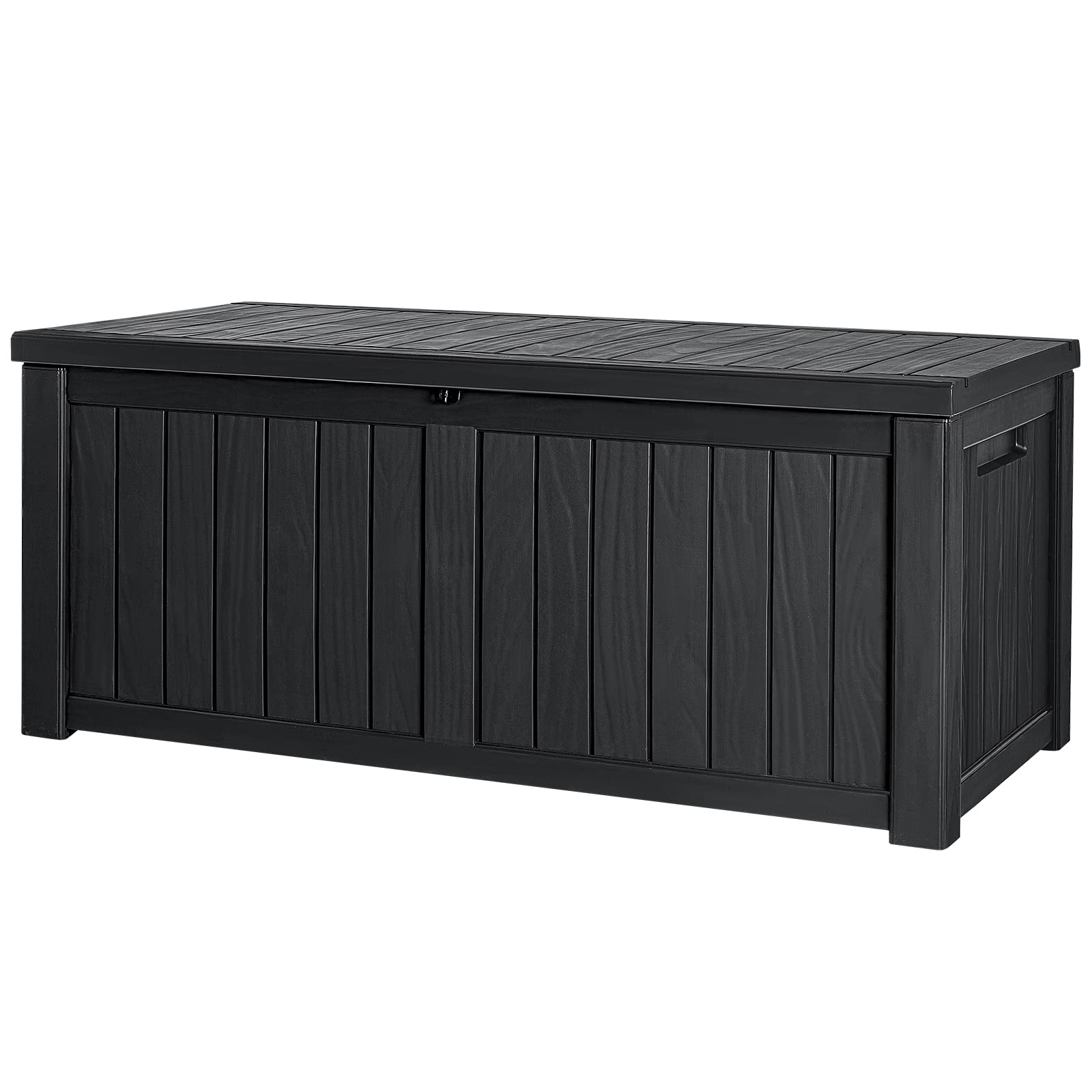 Devoko 100 Gallon Waterproof Large Resin Deck Box Indoor Outdoor Lockable Storage Container for Patio Furniture Cushions Garden Tools (100 Gallon, Black)