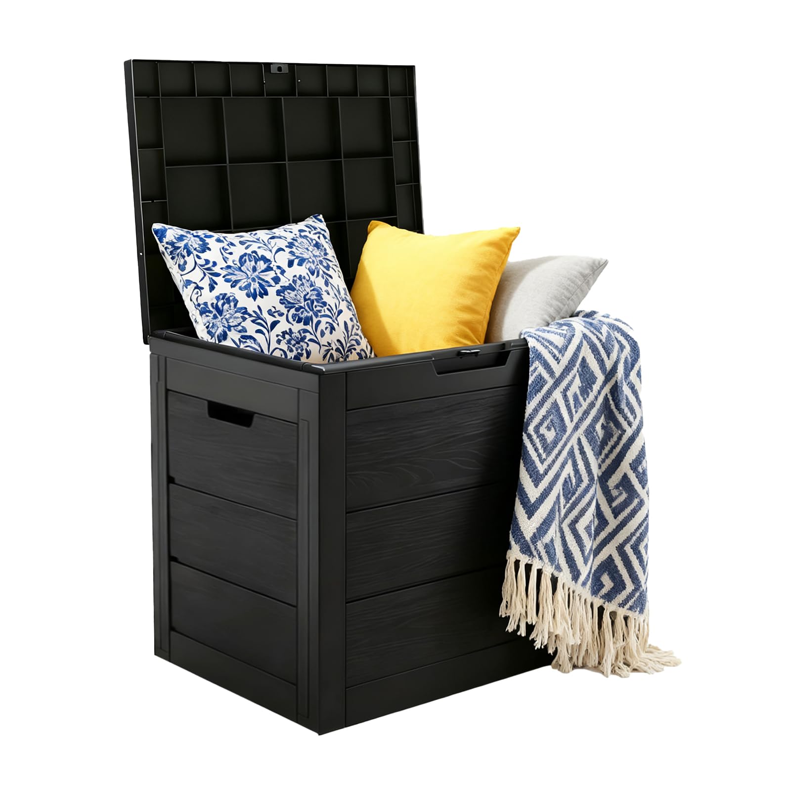 35 Gallon Outdoor Storage Box Waterproof,Deck Boxes Outdoor Waterproof,Resin Deck Box Delivery Boxes for Outside for Package Delivery,Patio Cushions,Gardening Tools,UV Resistant