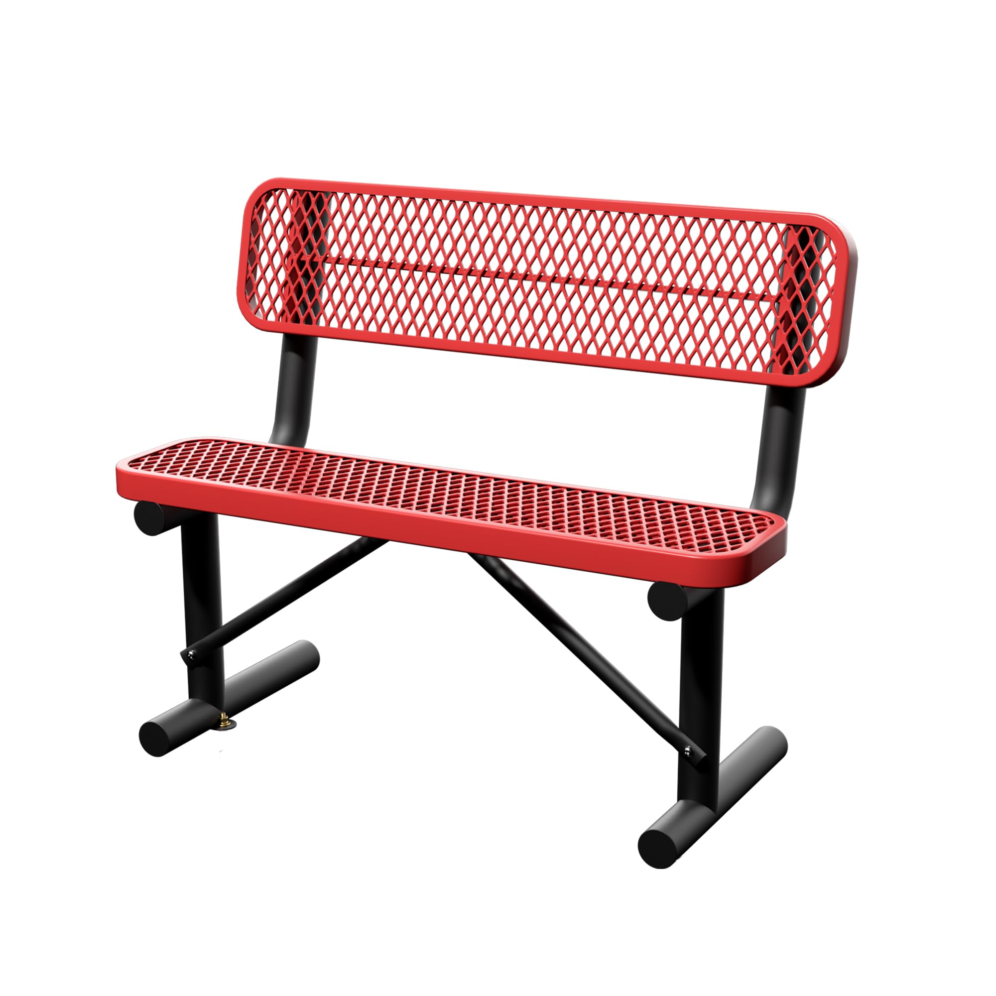 6 Feet Heavy Duty Metal Park Bench for Outside, Outdoor Bench with Backrest & Portable Frame, Commercial Benches for Shopping Malls, Stores, Parks, Patios, Decks, Black