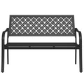 Grand patio 50" Outdoor Bench, Garden Benches with Anti-Rust Metal Powder Coated Frame, Patio Bench for Front Porch Park Outside Furniture Decor, Black