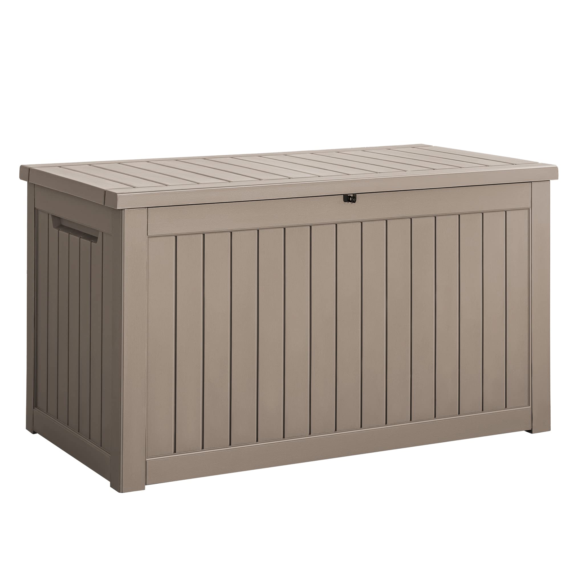 Devoko 100 Gallon Waterproof Large Resin Deck Box Indoor Outdoor Lockable Storage Container for Patio Furniture Cushions Garden Tools (100 Gallon, Black)