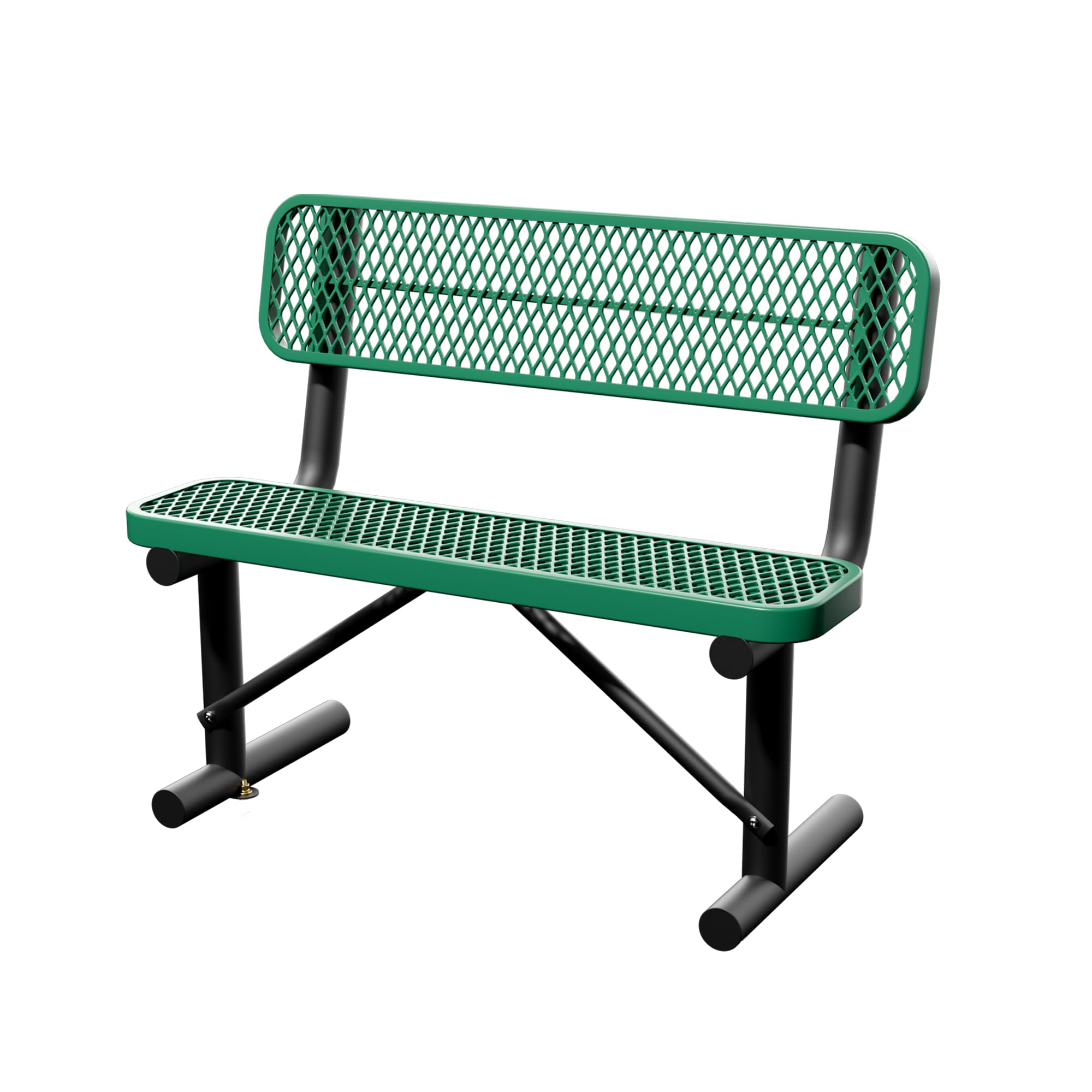 6 Feet Heavy Duty Metal Park Bench for Outside, Outdoor Bench with Backrest & Portable Frame, Commercial Benches for Shopping Malls, Stores, Parks, Patios, Decks, Black