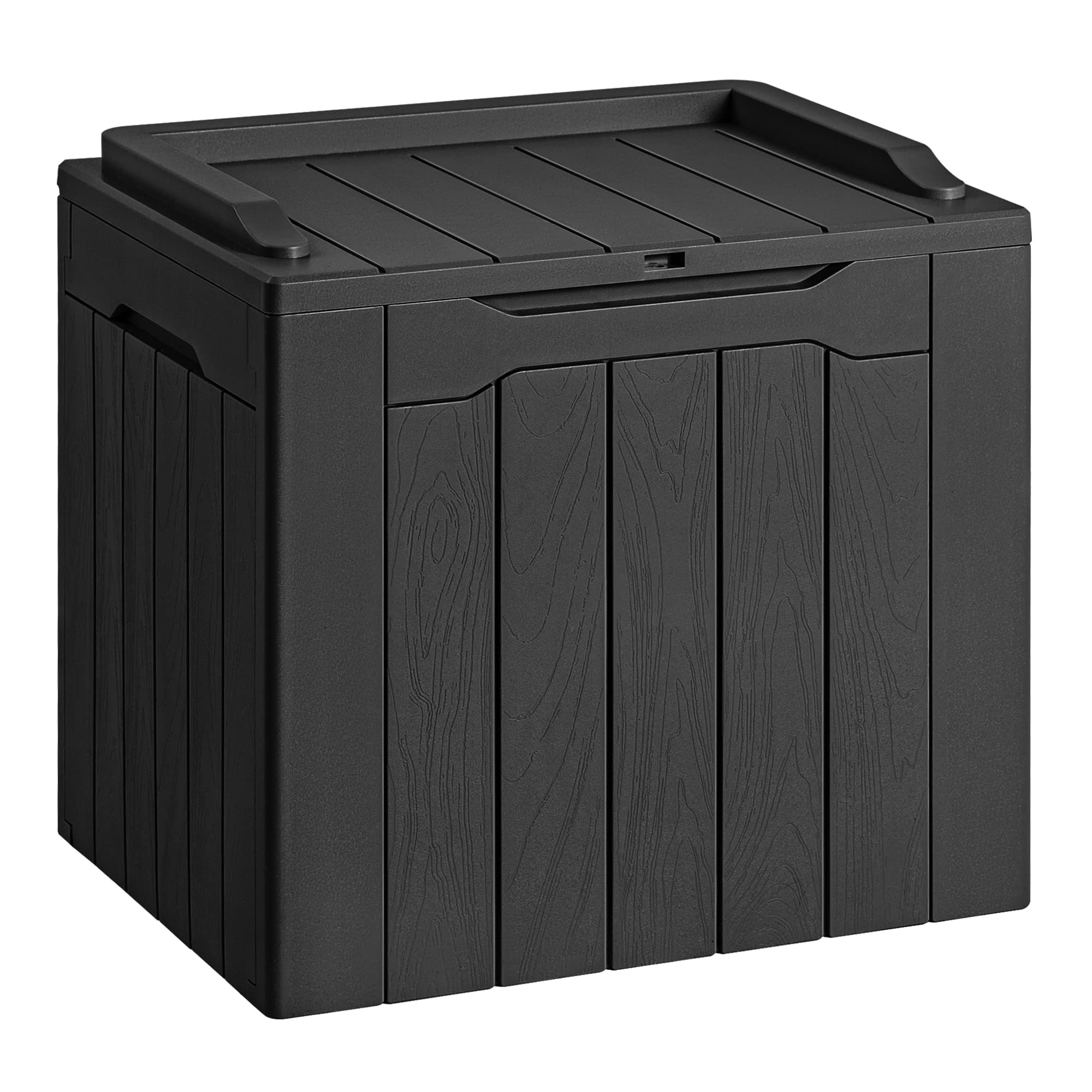 Devoko 78 Gallon Deck Box, Waterproof Resin Outdoor Storage Box for Outside and Patio, Outdoor Storage Bench Lockable for Patio Furniture, Garden Tools and Pool Supplies (Black, 78 Gallon)