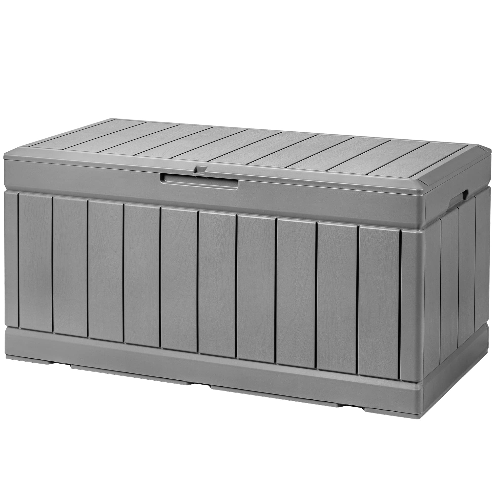 Devoko 100 Gallon Waterproof Large Resin Deck Box Indoor Outdoor Lockable Storage Container for Patio Furniture Cushions Garden Tools (100 Gallon, Black)