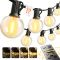 addlon 100FT Outdoor String Lights G40 with Remote, 54 LED Shatterproof Bulbs, Dimmable Patio Globe Lights Waterproof, Hanging Outside Lighting for Backyard, Garden, Deck, Balcony, Porch, Café, Decor