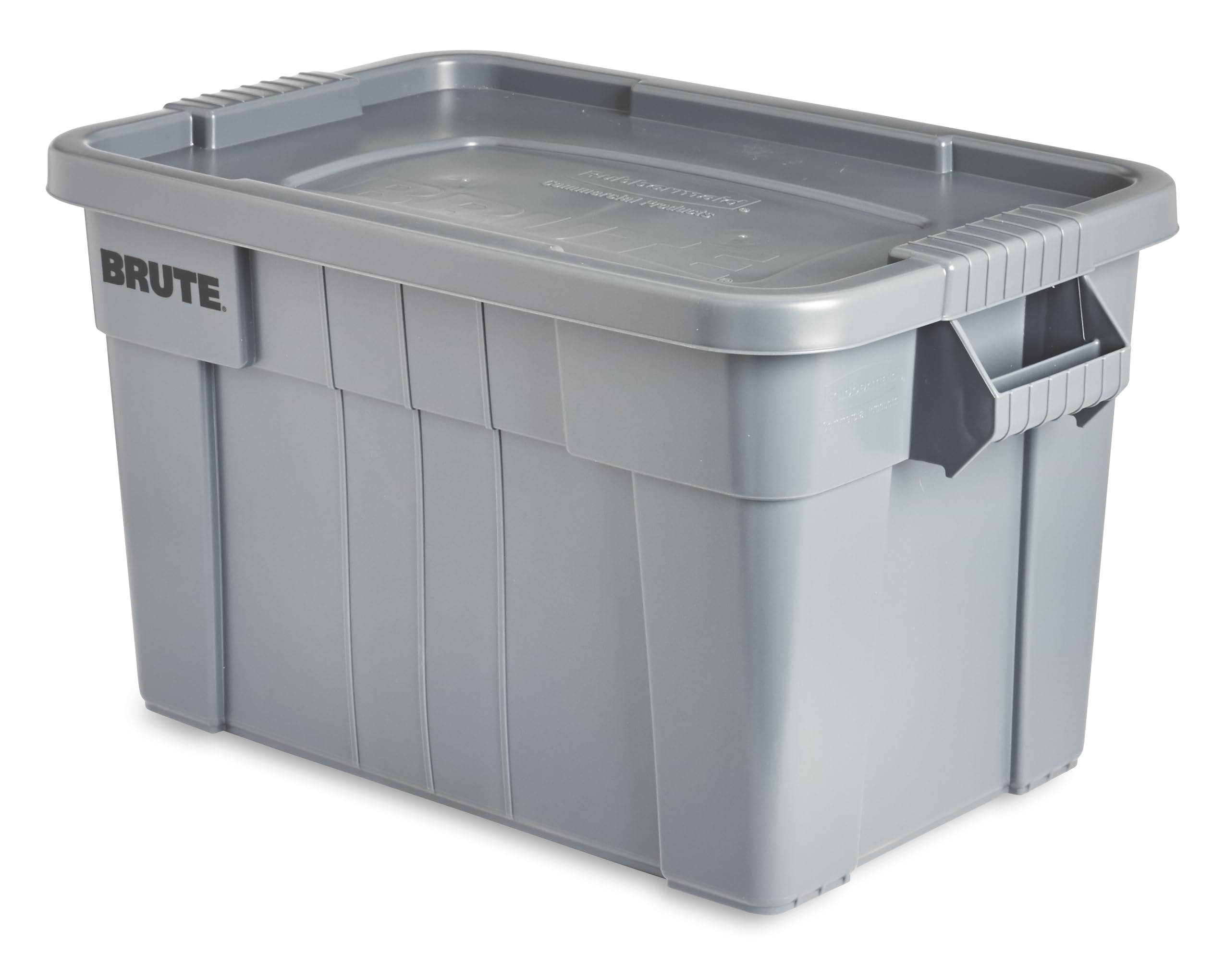 Rubbermaid Commercial Products BRUTE Tote Storage Container with Lid, 14-Gallon-included, Rugged/Reusable Boxes for Moving/Storing in Garage/Basement/Attic/Jobsite/Truck/Camping, Gray