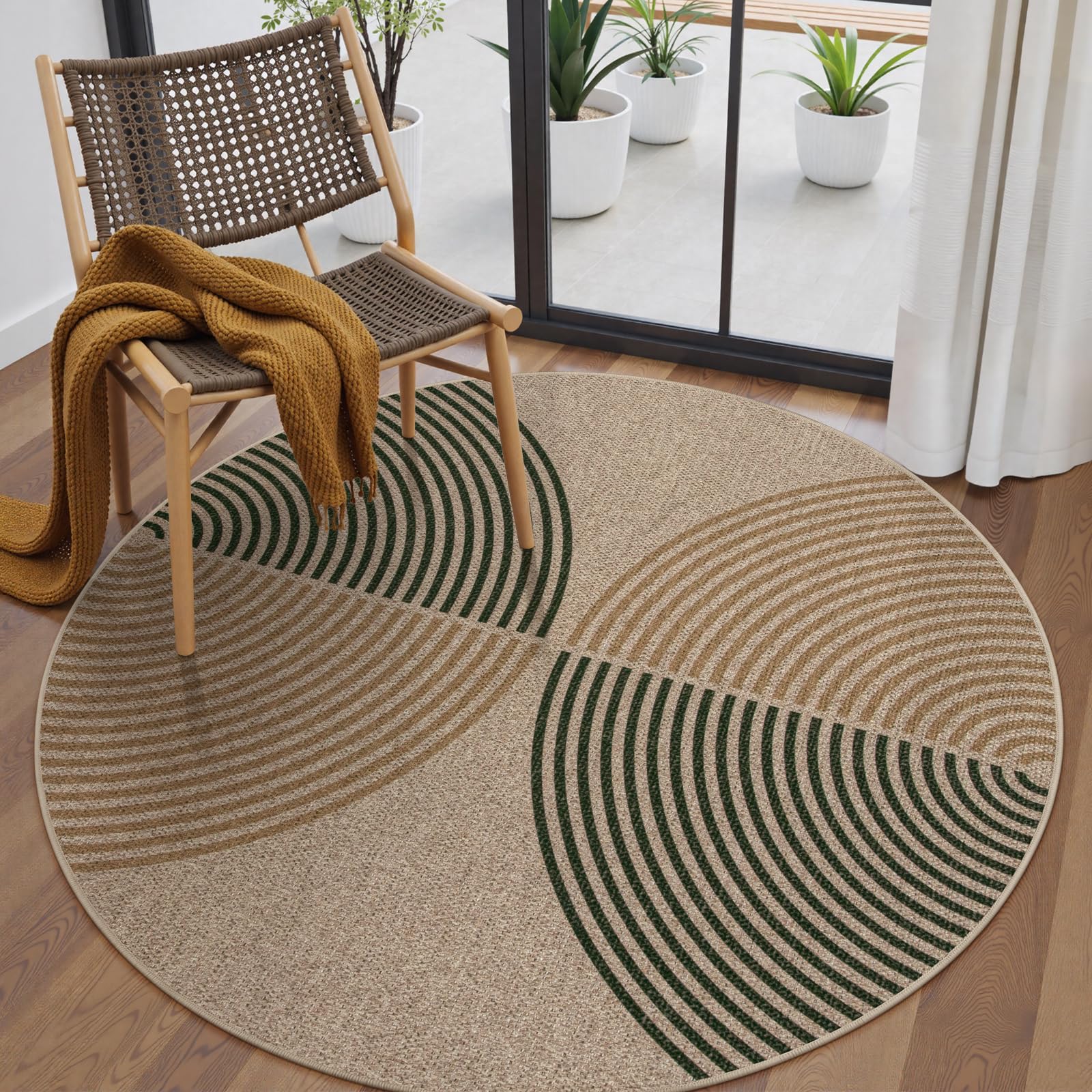 Lahome Enfys Modern Rainbow Easy Jute Outdoor Patio Rug, 3x5 Black Washable Rugs for Entryway Office Farmhouse Classroom Carpet, Contemporary Non Slip Front Door Mat for Porch Guestroom Room Decor