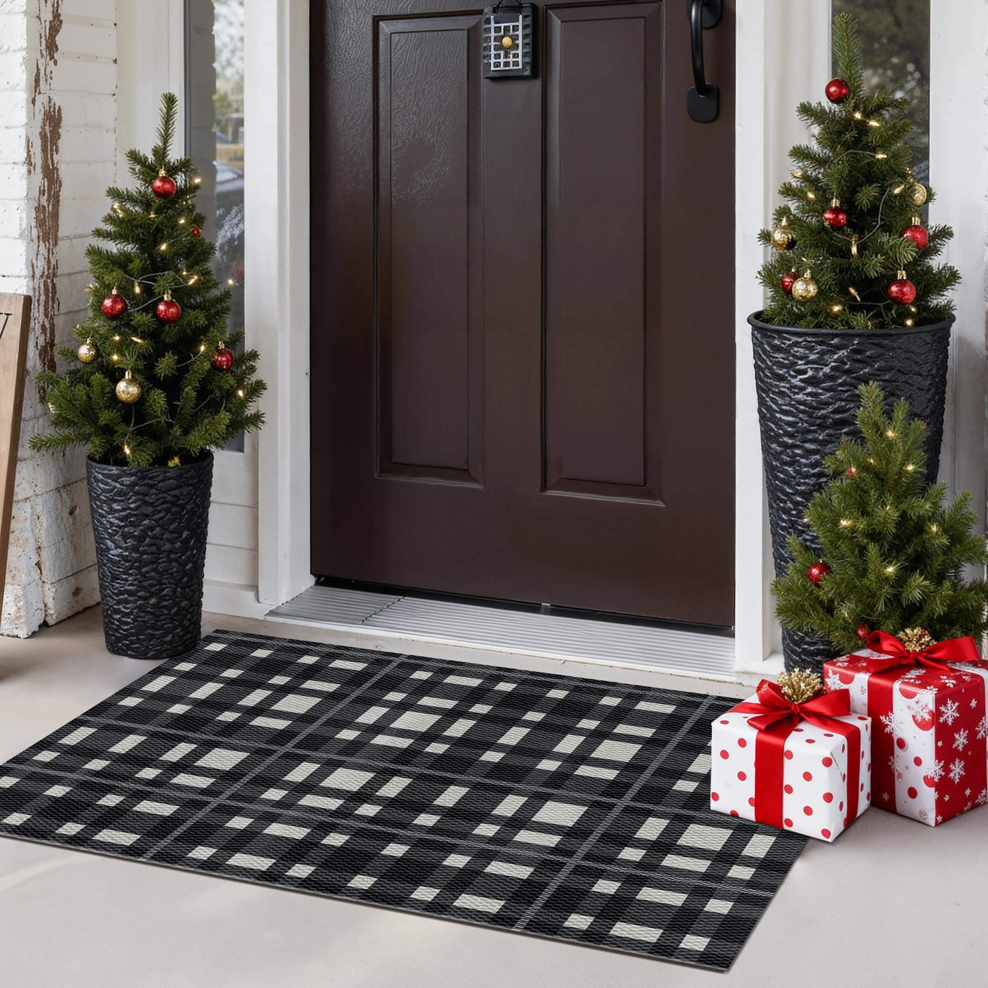 GENIMO Outdoor & Indoor Area Rug 5'x8', Waterproof, Non-Shedding, Easy Cleaning, Boho Mat for Patio, Living Room, Balcony, Dining Room, RV, Deck, Bedroom, Camping, Outside Carpet,Blue