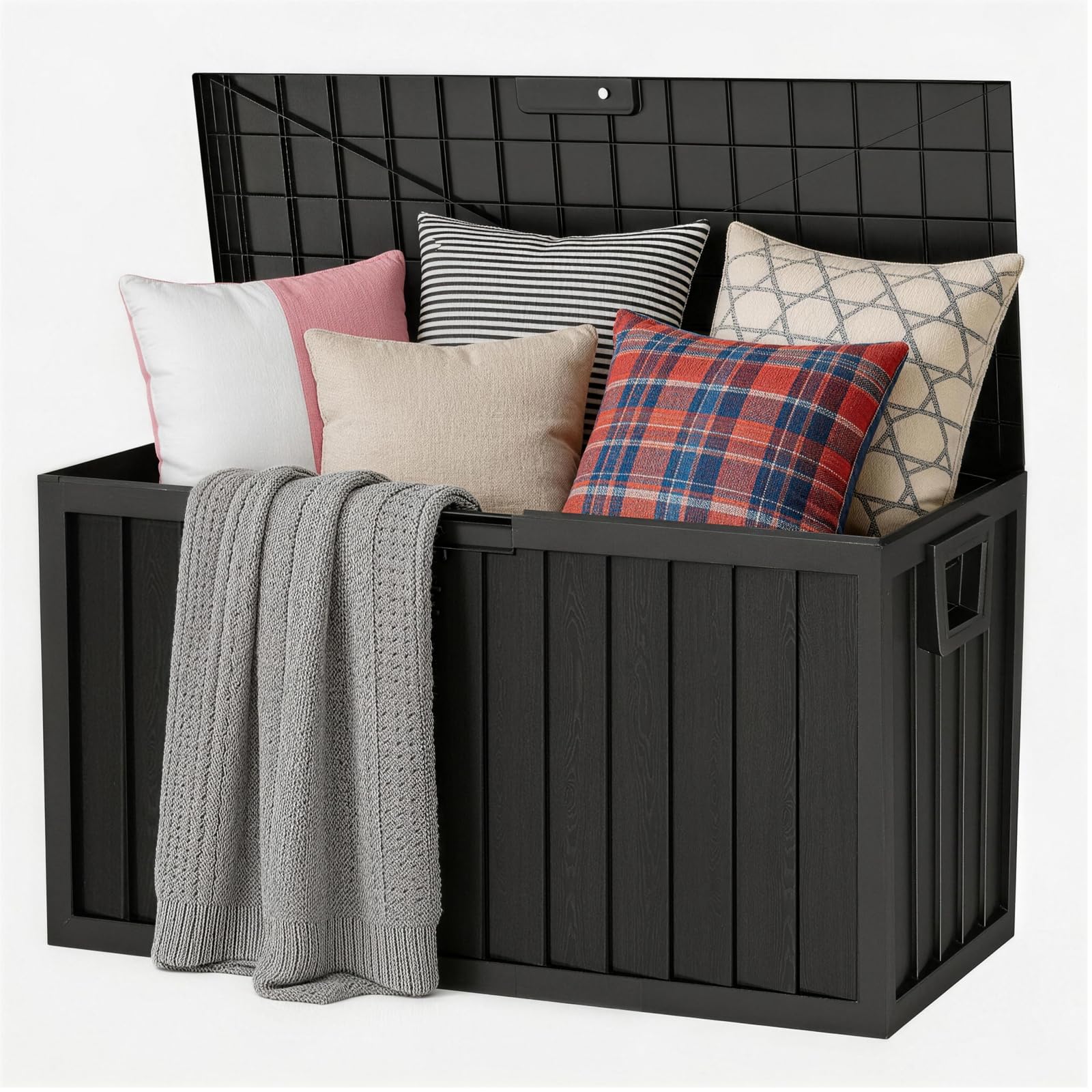 35 Gallon Outdoor Storage Box Waterproof,Deck Boxes Outdoor Waterproof,Resin Deck Box Delivery Boxes for Outside for Package Delivery,Patio Cushions,Gardening Tools,UV Resistant