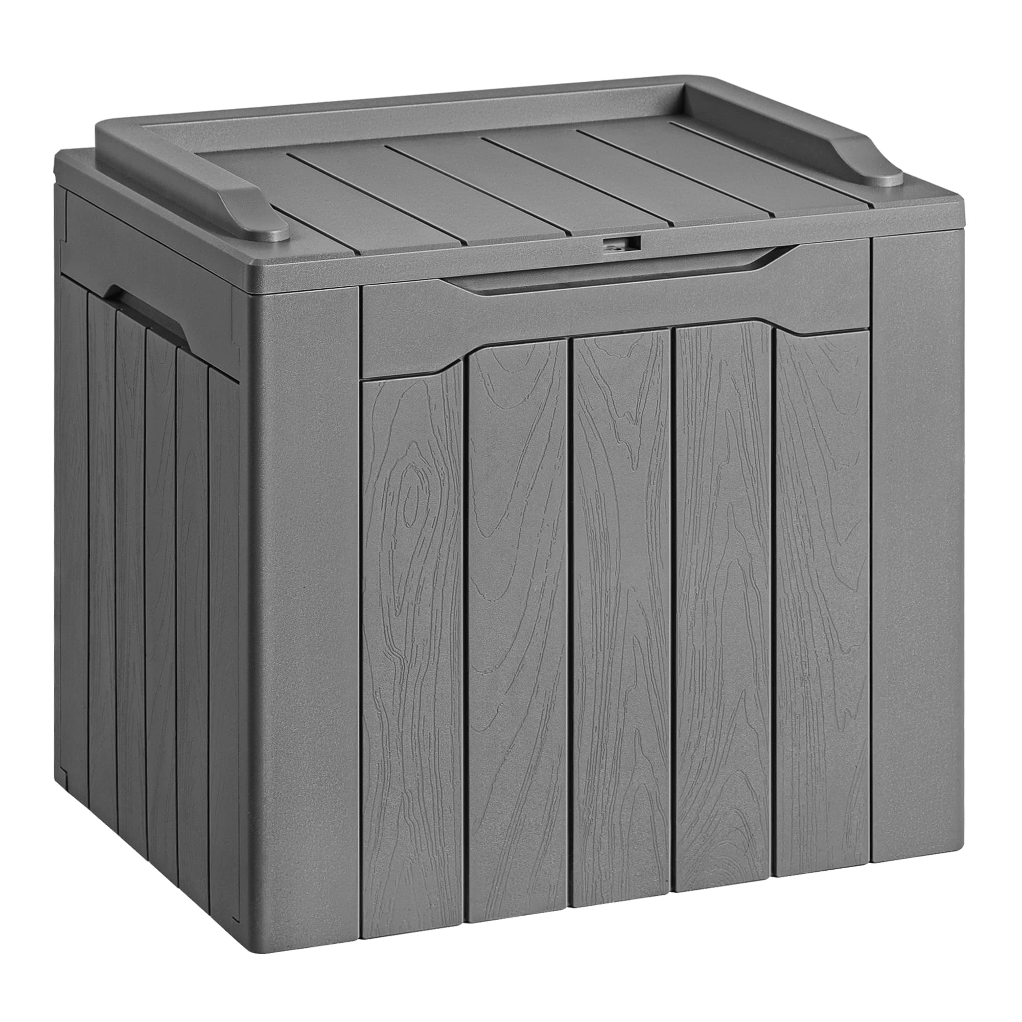 Devoko 78 Gallon Deck Box, Waterproof Resin Outdoor Storage Box for Outside and Patio, Outdoor Storage Bench Lockable for Patio Furniture, Garden Tools and Pool Supplies (Black, 78 Gallon)