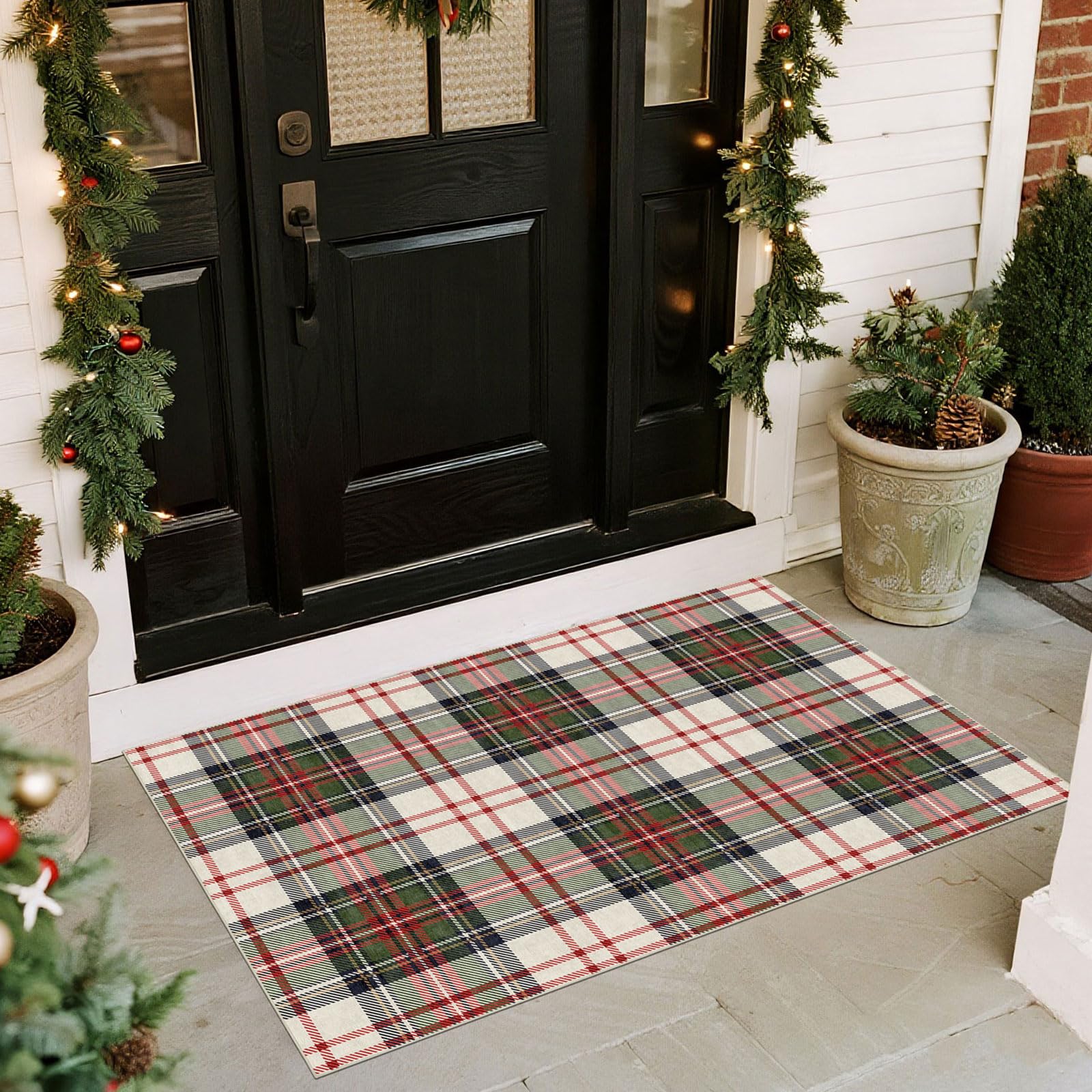 3x5 Floral Entry Rug - Small Washable Indoor Outdoor Mats for Front Door Non-Slip Porch Rug Beige Vintage Farmhouse Throw Rugs for Living Room Bedroom Entryway Kitchen Office Porch Decor