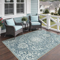 GENIMO Outdoor & Indoor Area Rug 5'x8', Waterproof, Non-Shedding, Easy Cleaning, Boho Mat for Patio, Living Room, Balcony, Dining Room, RV, Deck, Bedroom, Camping, Outside Carpet,Blue