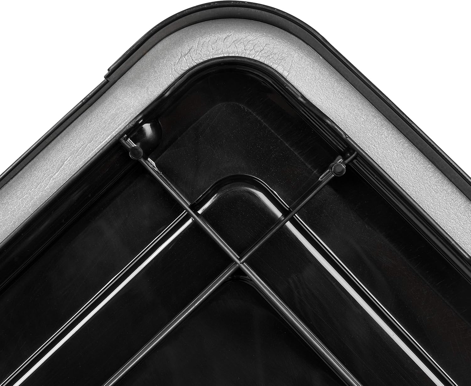 IRIS USA WeatherPro 74 Qt Storage Bins with Lids, 4 Pack, BPA-Free Plastic Gasket Box with Tight Latch and Seal, Stackable Nestable Tote Tub - Black/Red