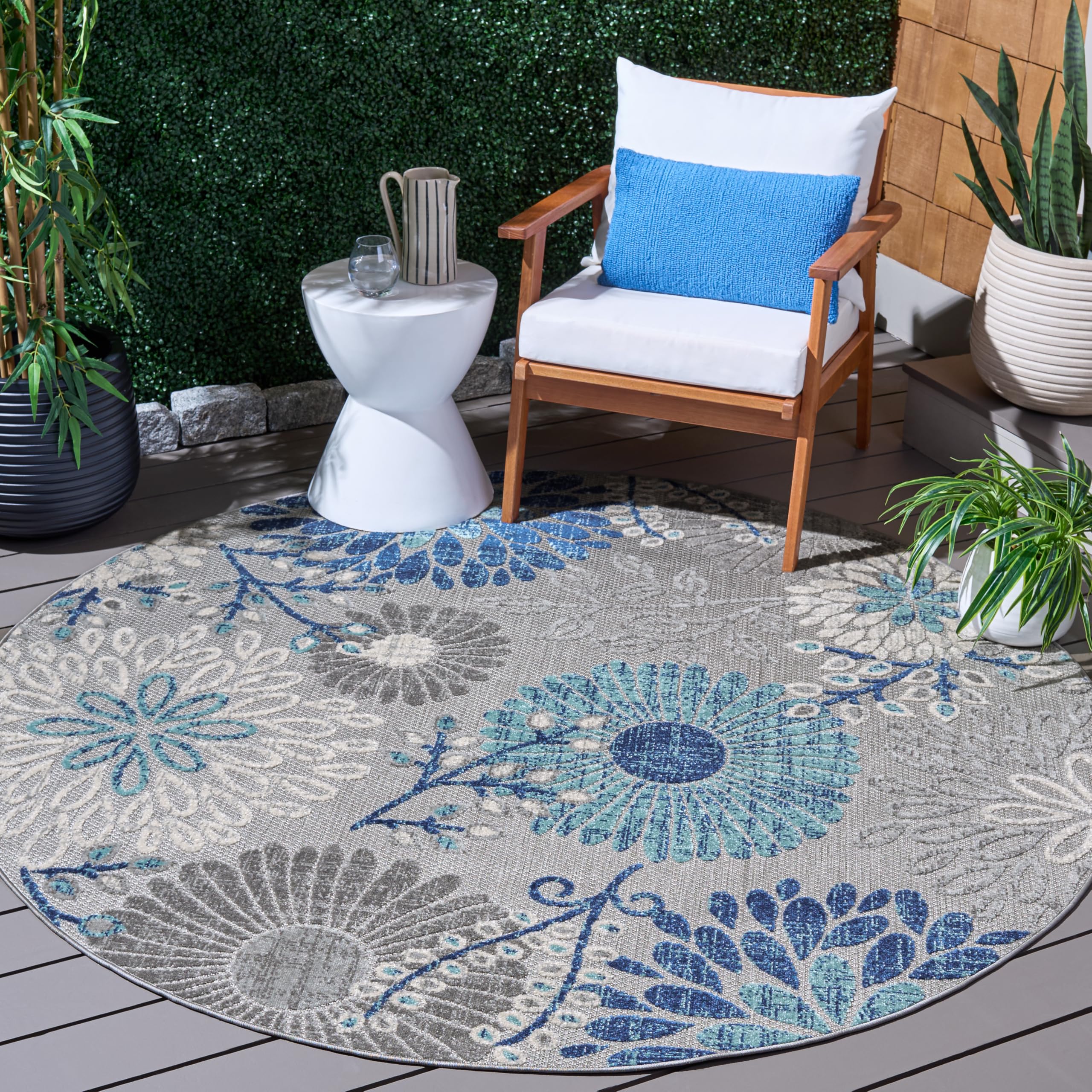 SAFAVIEH Washable Rug Outdoor Cabana Collection - 4' x 6', Cream & Red, Non-Shedding & Easy to Clean, Ideal for Patio, Backyard, Mudroom (CBN832A)