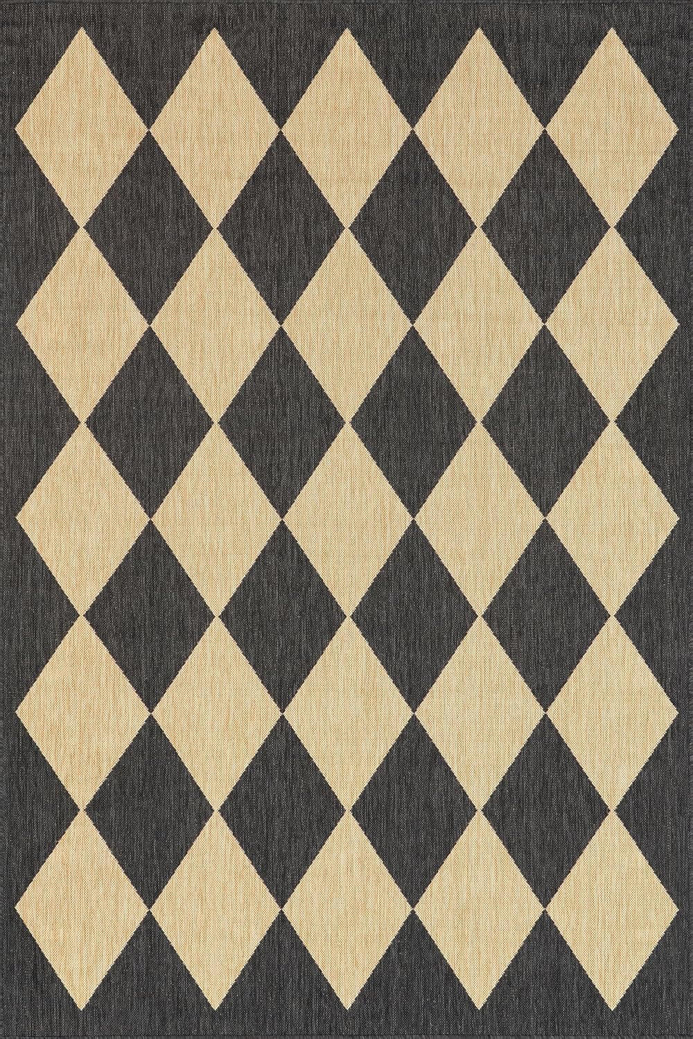 Nuloom Outdoor Performance Collection Sabina Dark Grey/Ivory, 8' x 10', Soft, High Traffic, Stain Resistant, Easy Clean, Durable Area Rug for Indoor/Outdoor Patio, Deck, Porch, Garden, Courtyard