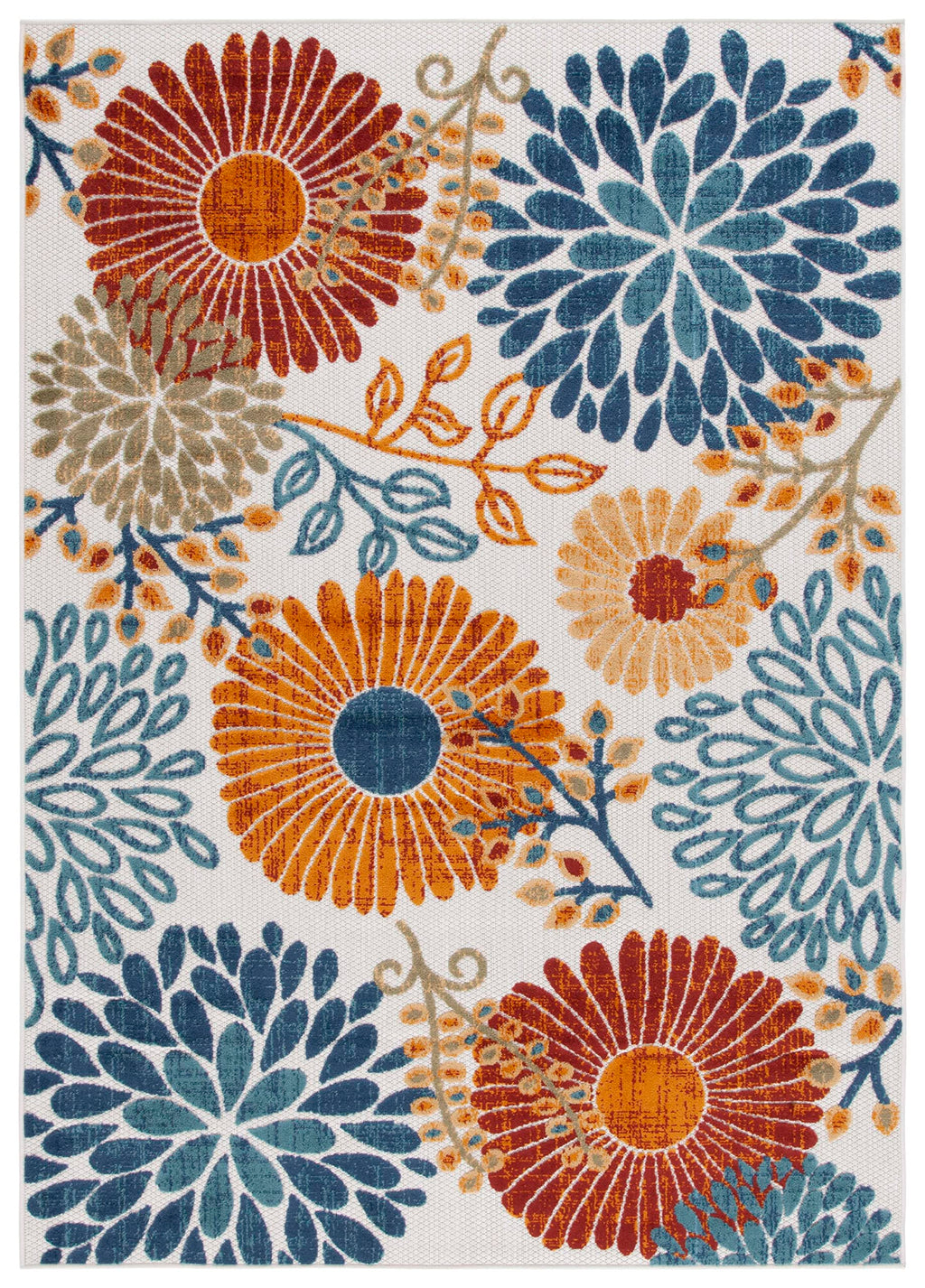 SAFAVIEH Washable Rug Outdoor Cabana Collection - 4' x 6', Cream & Red, Non-Shedding & Easy to Clean, Ideal for Patio, Backyard, Mudroom (CBN832A)