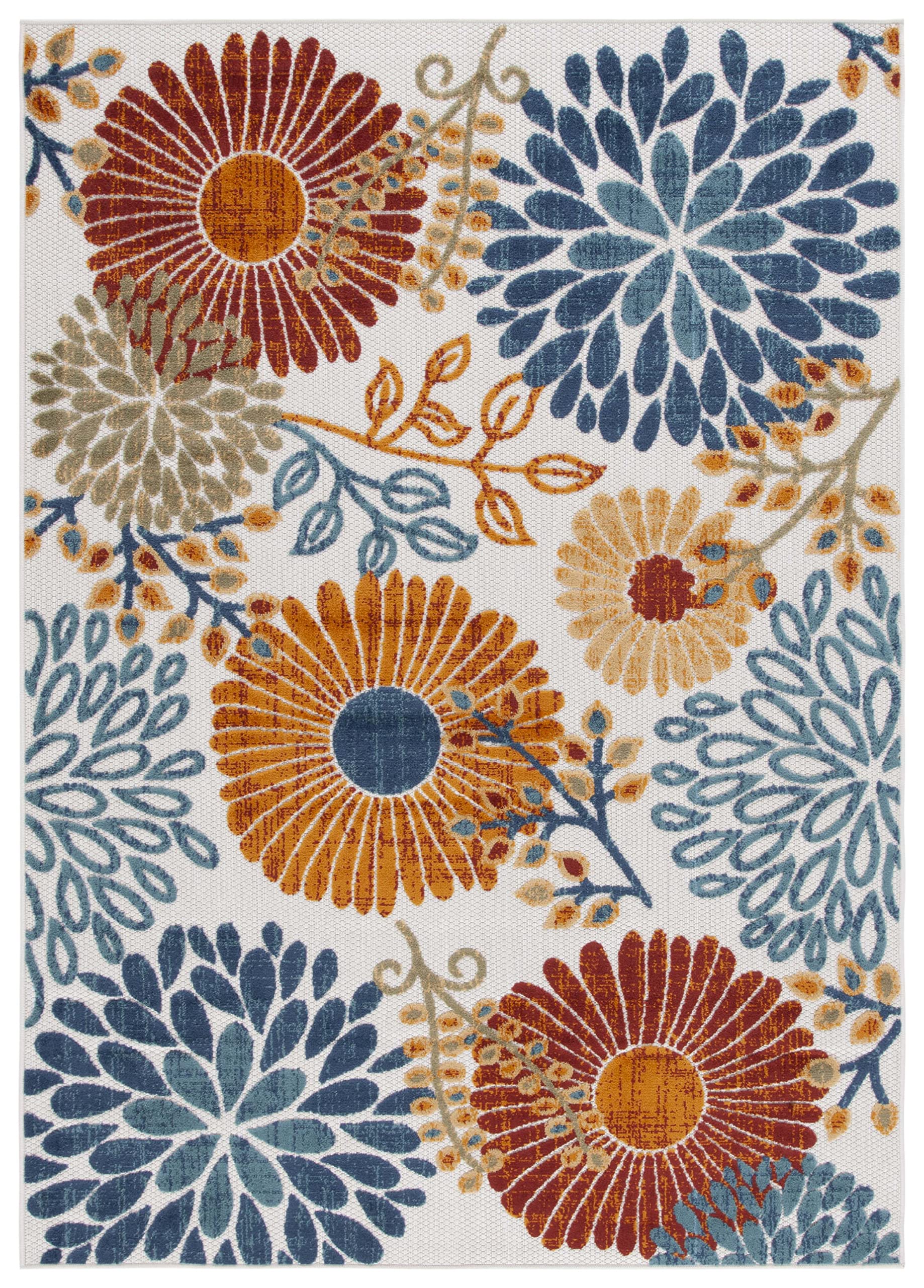 SAFAVIEH Washable Rug Outdoor Cabana Collection - 4' x 6', Cream & Red, Non-Shedding & Easy to Clean, Ideal for Patio, Backyard, Mudroom (CBN832A)