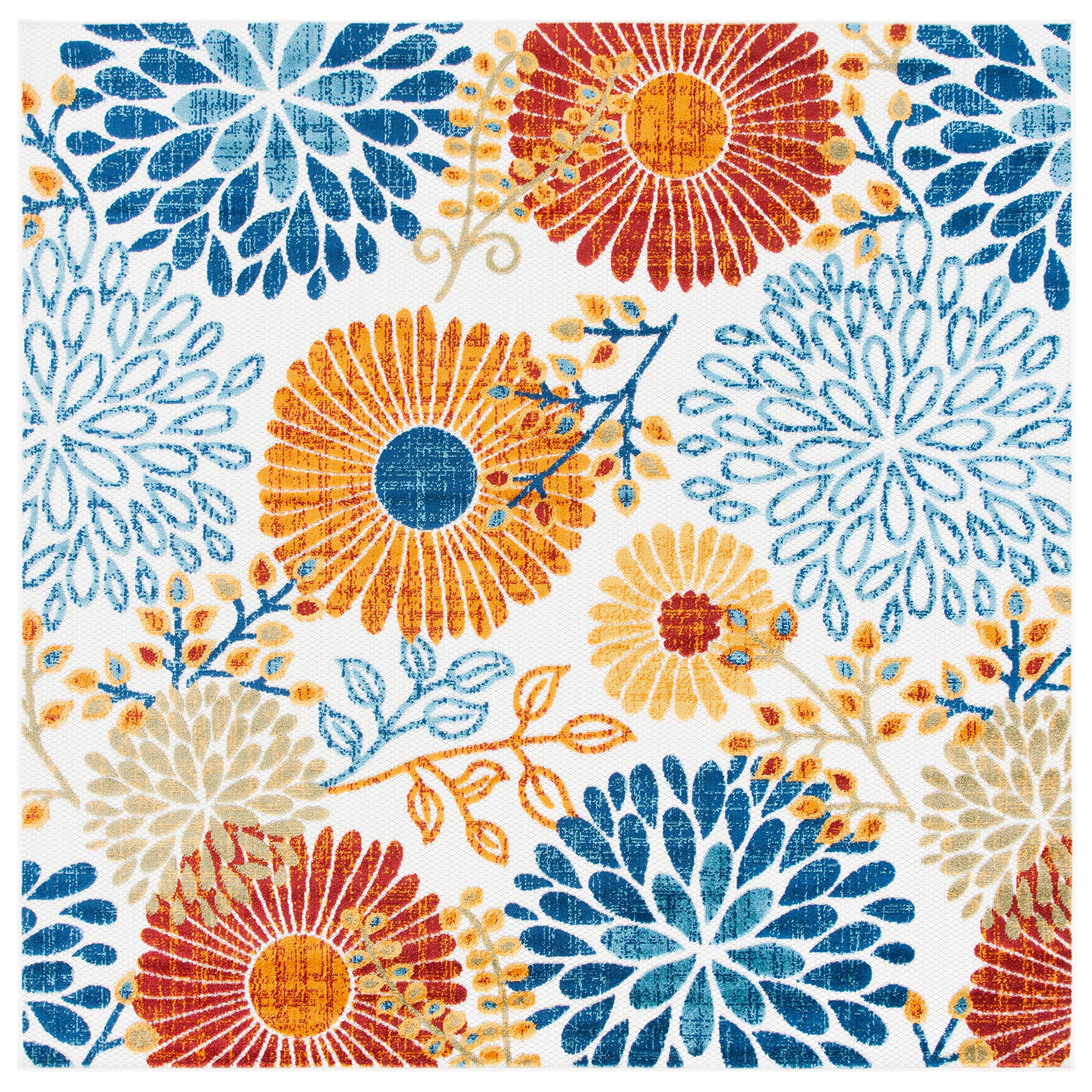 SAFAVIEH Washable Rug Outdoor Cabana Collection - 4' x 6', Cream & Red, Non-Shedding & Easy to Clean, Ideal for Patio, Backyard, Mudroom (CBN832A)